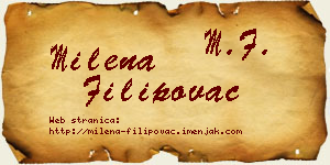 Milena Filipovac vizit kartica
